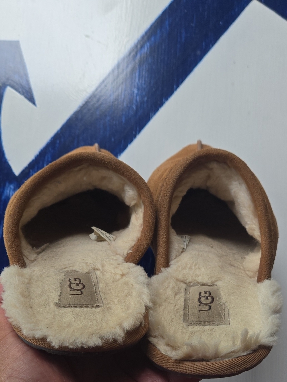 Ugg Pearle Cognac Brown Suede Slide On Sherpa Lined Slipper - Picture 6 of 10